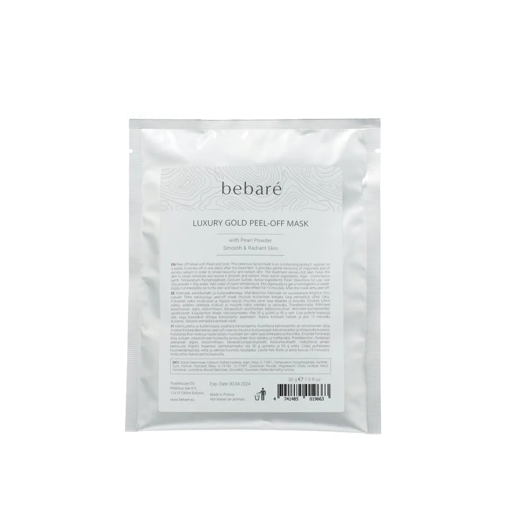 Bebaré Luxury Gold Mask Peel-Off with Pearl and Gold kullaosakestega näomask